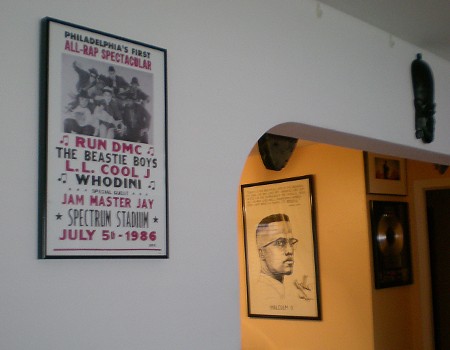 Poster of Malcolm X in Chuck D's home